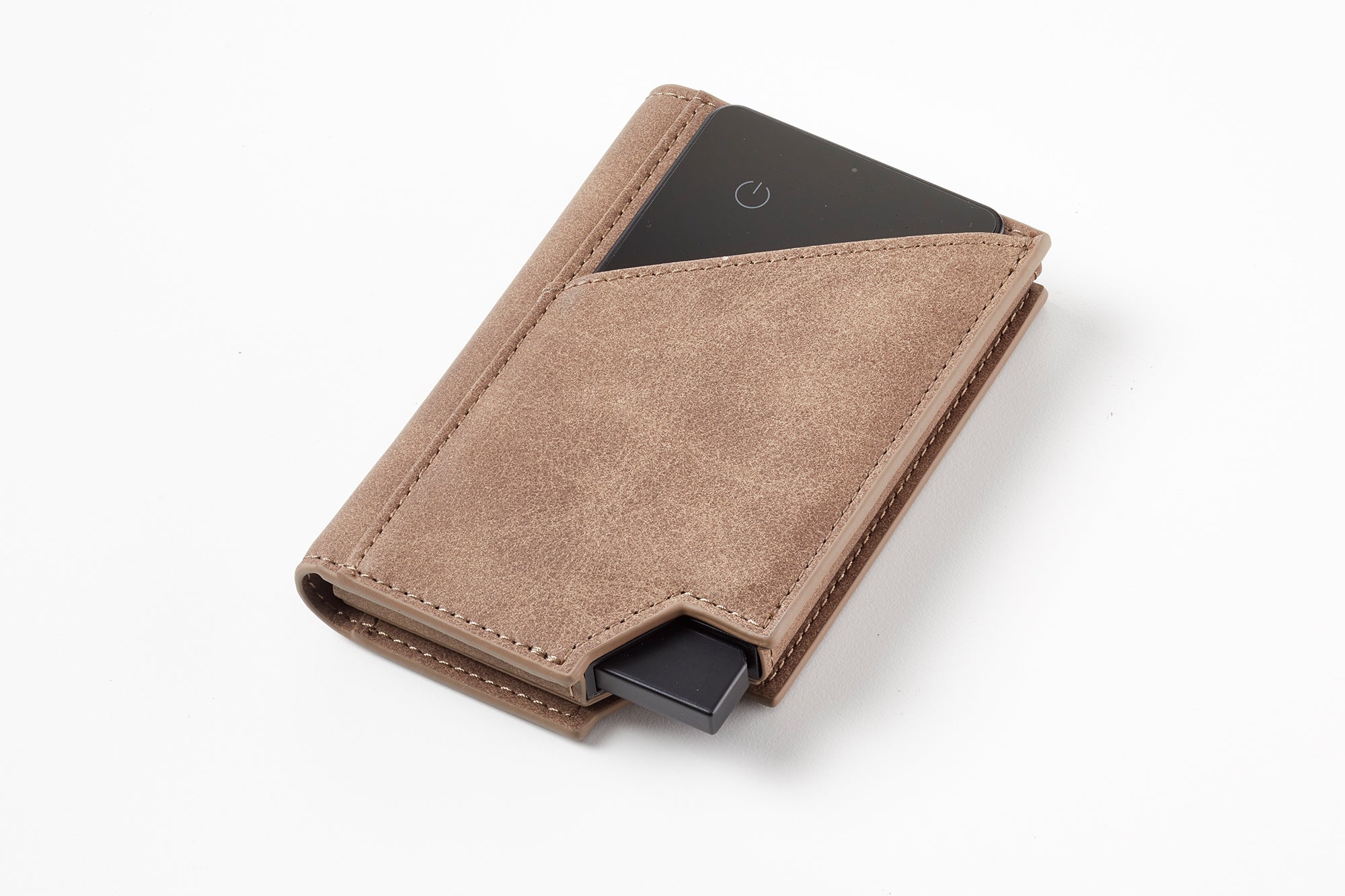 Deluxe Pasjeshouder Taupe + GPS Tracker