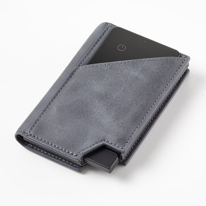 Deluxe Pasjeshouder Blauwgrijs + GPS Tracker