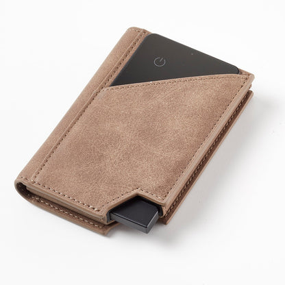 Deluxe Pasjeshouder Taupe + GPS Tracker